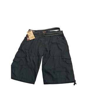 Marx & Dutch Mens Size 40 Black Cargo Shorts W/Belt NWT